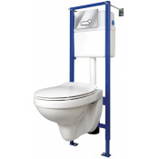 Подвесной унитаз с инсталляцией комплект Cersanit DELFI slim + VECTOR S-SET-DEL/Vec/S-DL/Ac-Cg-w